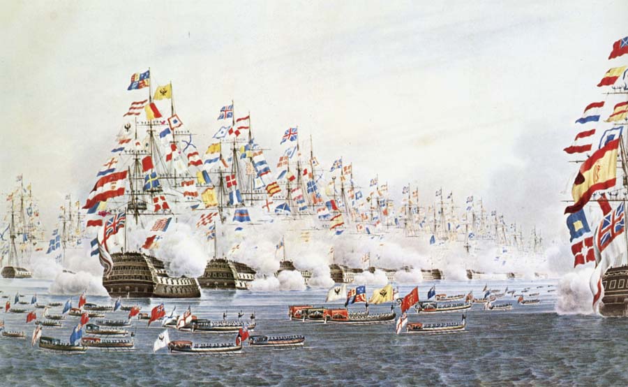 unknow artist Flottparad in Portsmouth the 23 Jun 1814 to remembrance of one besok of the presussiske king ochh the Russian emperor